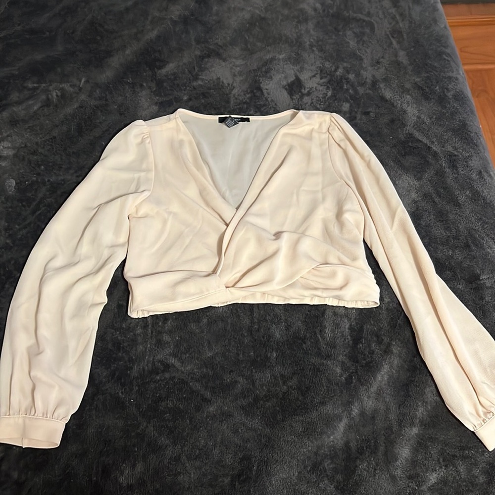Forever 21 Deep V Top - Nude
